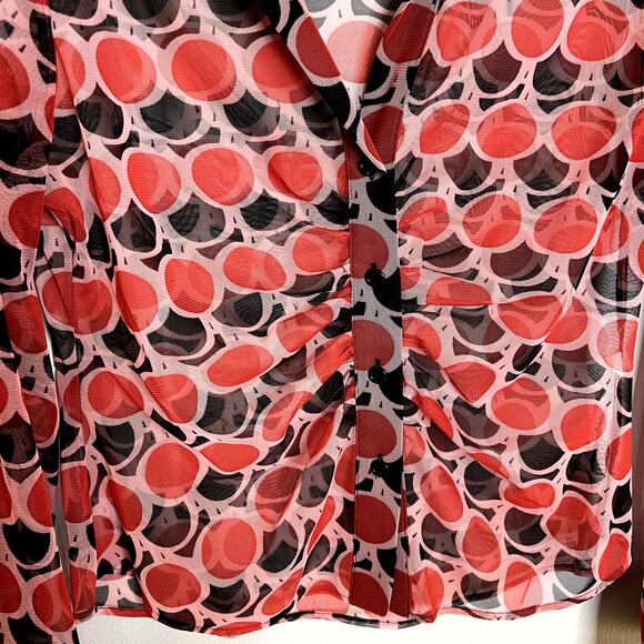 Zara Red Patterned Blouse - Picture 3 of 4